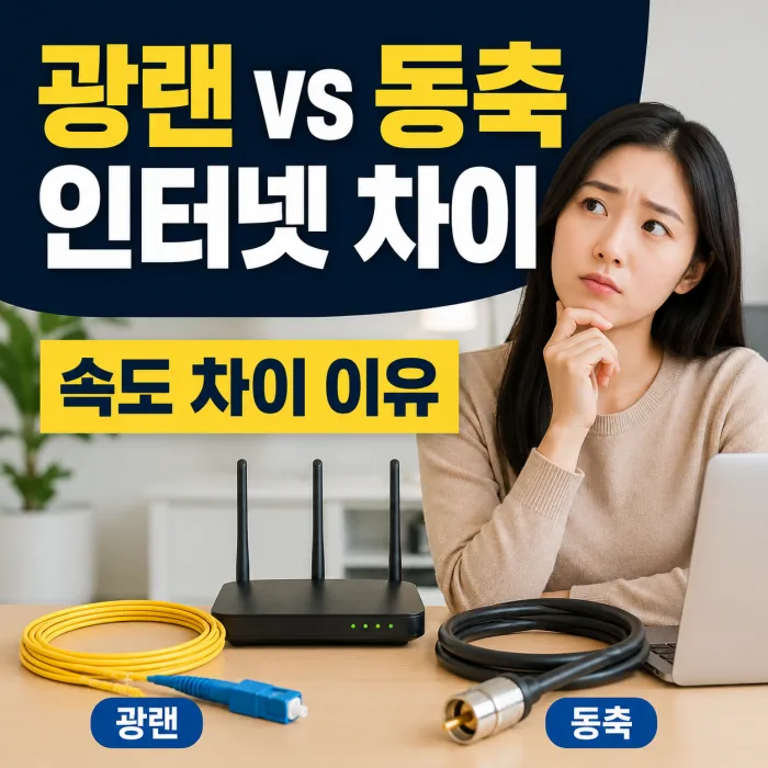 인터넷 광랜 케이블과 동축 케이블 차이, 같은 요금인데 속도가 다른 이유