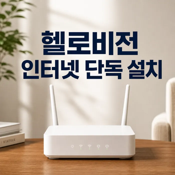 헬로비전 인터넷 단독 설치 요금과 100메가 500메가 1기가 속도 선택 기준을 설명하는 썸네일