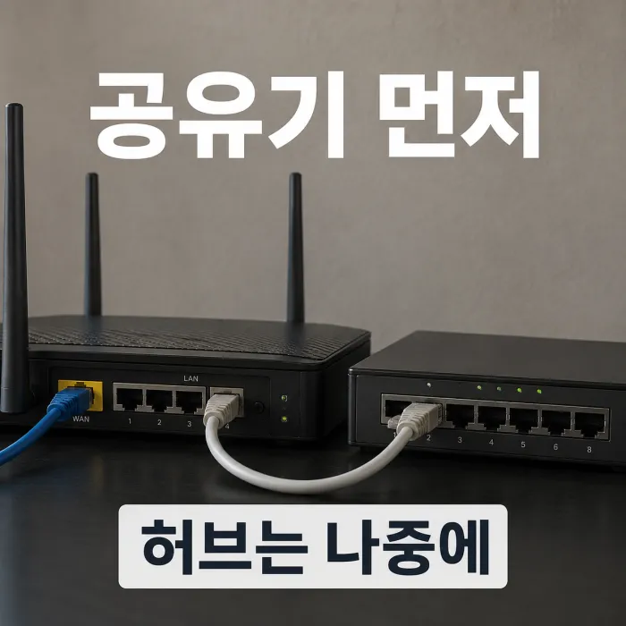 허브를 공유기보다 먼저 연결하면 왜 안 될까? 올바른 네트워크 연결 순서