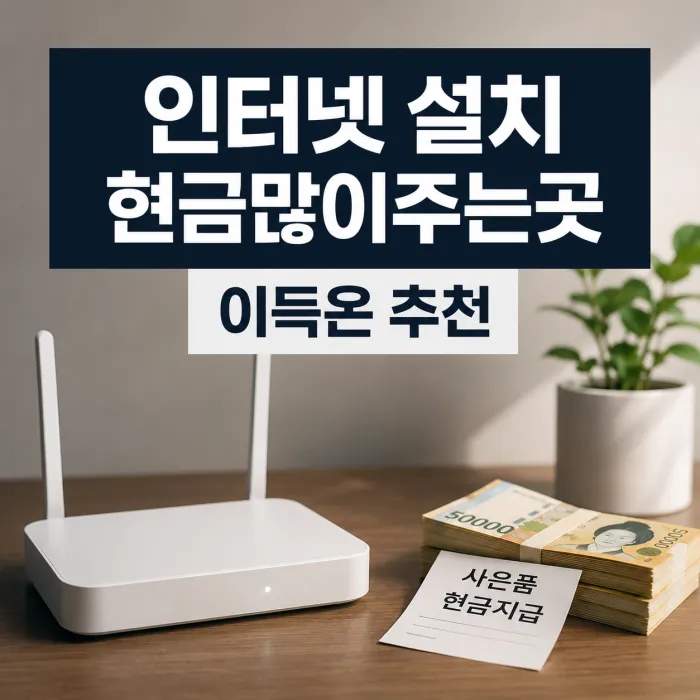 인터넷 설치 현금많이주는곳 이득온 추천, 현금만 보면 손해 보는 이유