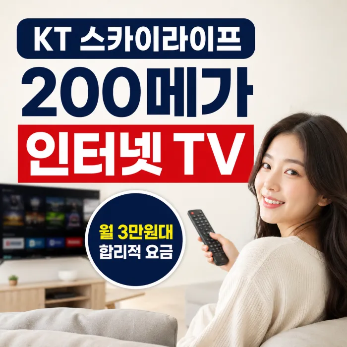 KT 스카이라이프 200메가 인터넷 TV Basic Plus 요금 비교 안내