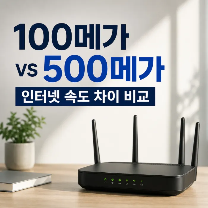 100메가와 500메가 인터넷 다운로드 시간 및 추천 대상 비교