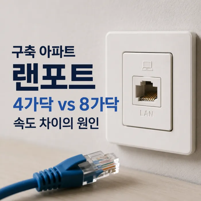 구축 아파트 랜포트 4가닥과 8가닥 비교 및 기가인터넷 설치 확인 방법