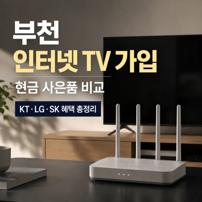 KT LG SK 부천 인터넷 TV 가입 현금 사은품 많이 주는 곳 비교