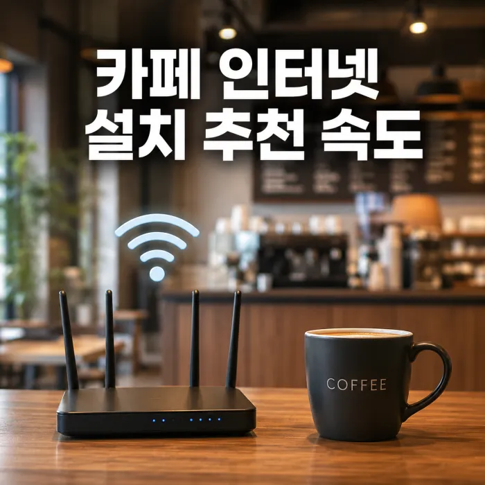 카페 인터넷 설치 추천 속도와 사은품 비교를 설명하는 썸네일 이미지