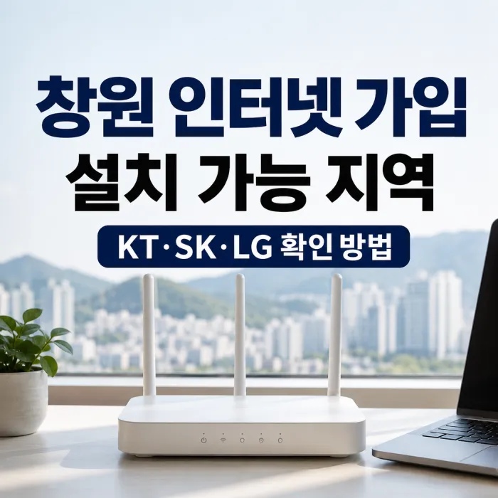 창원 인터넷 가입, KT·SK·LG 설치 가능 지역 확인 방법