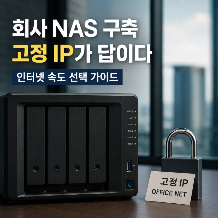 회사 NAS 구축 시 유동 IP와 고정 IP 선택 기준 및 인터넷 속도 추천