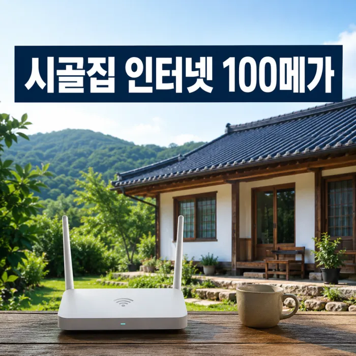 시골집 인터넷 가입 시 100메가 속도가 충분한 이유를 표현한 대표 이미지