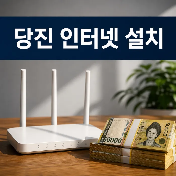 당진 인터넷 설치 사은품 현금 혜택과 와이파이 공유기 비교 이미지