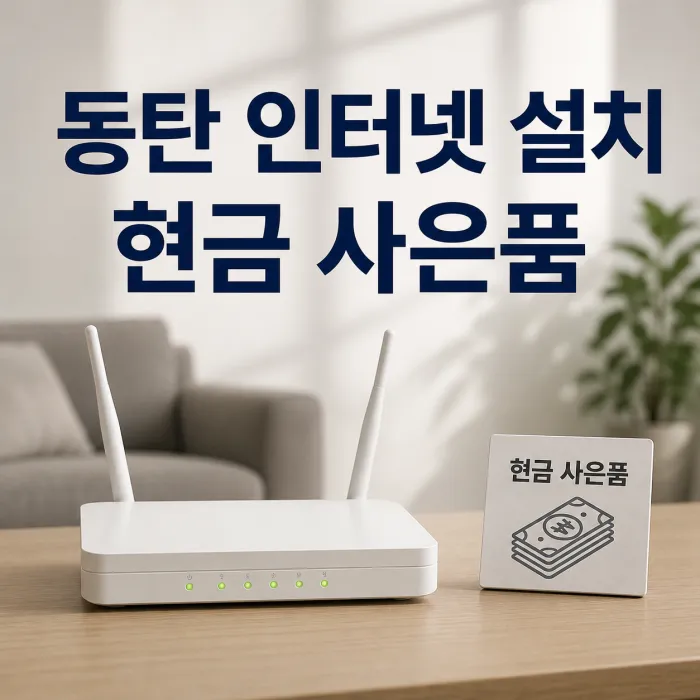 동탄 인터넷 설치 현금 사은품 혜택과 가입 조건을 비교하는 대표 이미지