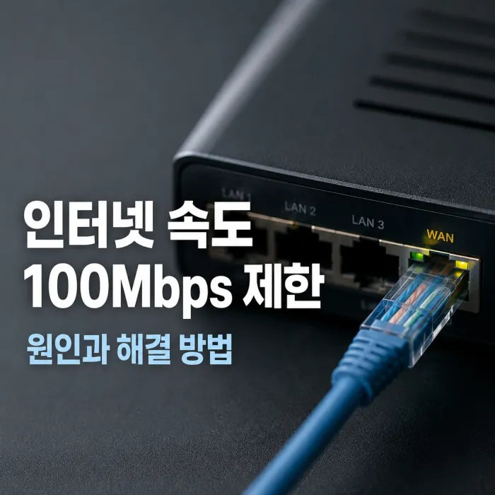 기가인터넷 속도 100Mbps 고정 원인과 해결 방법