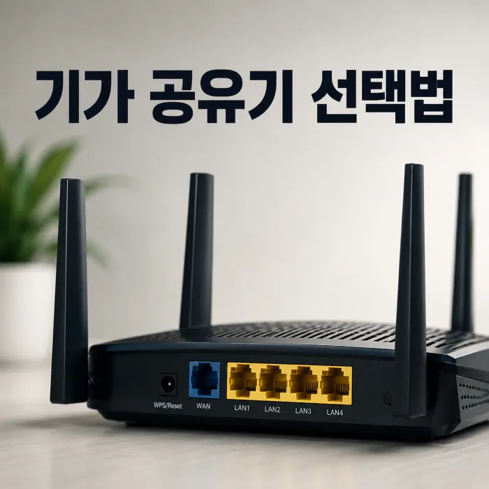 기가 인터넷 공유기 WAN LAN 포트 속도 비교 이미지