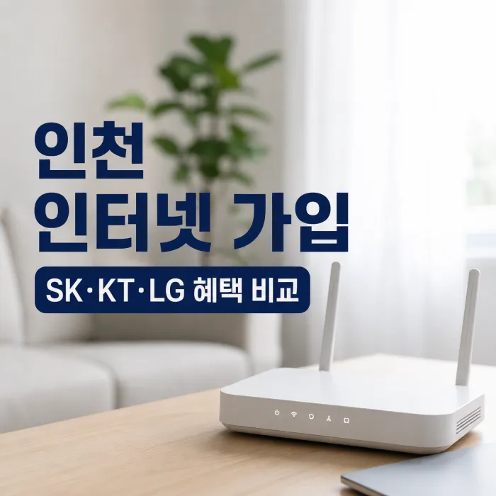 SK KT LG 인천 인터넷 가입 설치 추천 사은품 혜택 많이 받는 방법