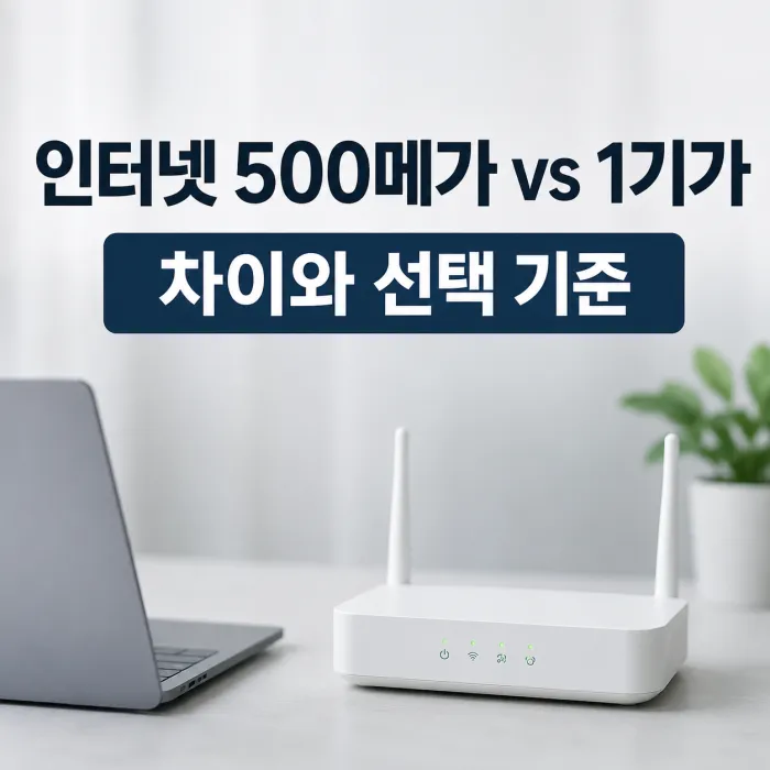 인터넷 500메가와 1기가 차이, 월 5,500원 더 낼 필요 있을까?