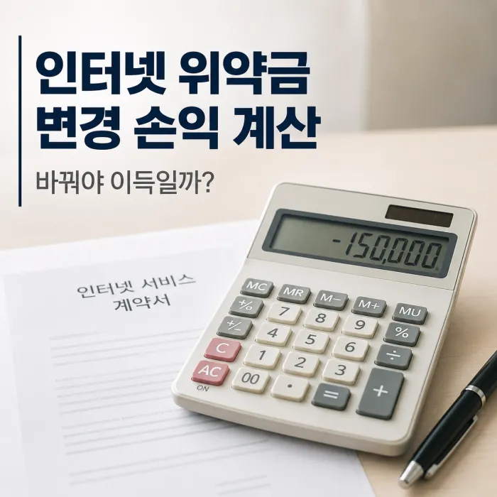 인터넷 위약금과 신규 가입 혜택을 비교해 통신사 변경 손익을 계산하는 화면