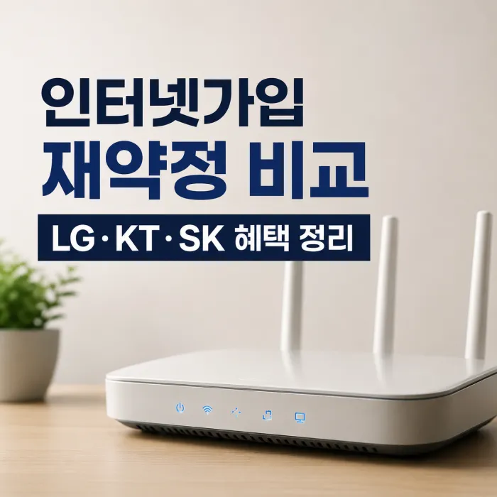 인터넷가입 비교사이트에서 LG KT SK 인터넷 조건을 비교하는 모습