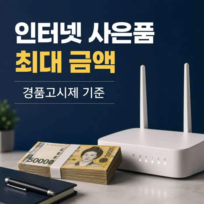 인터넷 사은품 경품고시제 최대 금액 통신사별 기준
