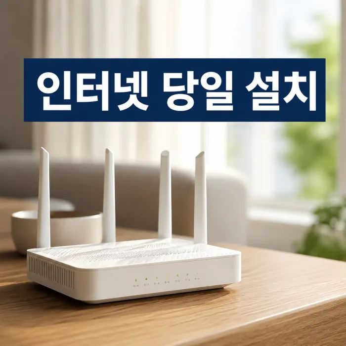인터넷 당일 설치 가능 여부를 확인하는 상담 장면