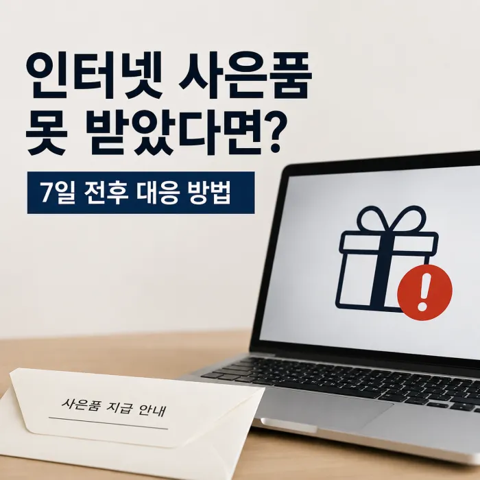 인터넷 가입 후 사은품을 받지 못했을 때 취소와 지급 요청 절차를 확인하는 모습