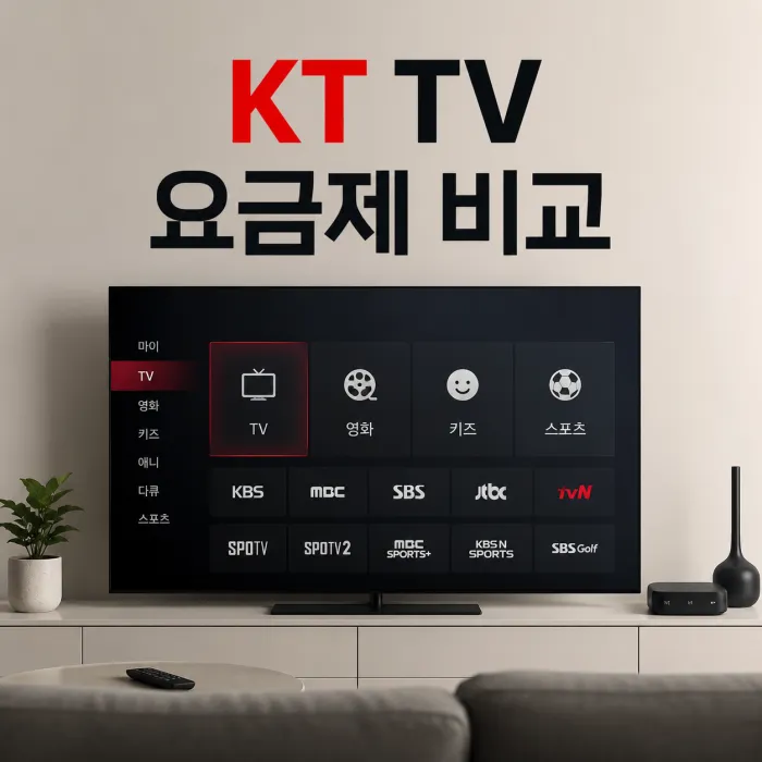KT TV 요금제 차이 비교 베이직·라이트·에센스·모든G 어떤 상품을 선택해야 할까?