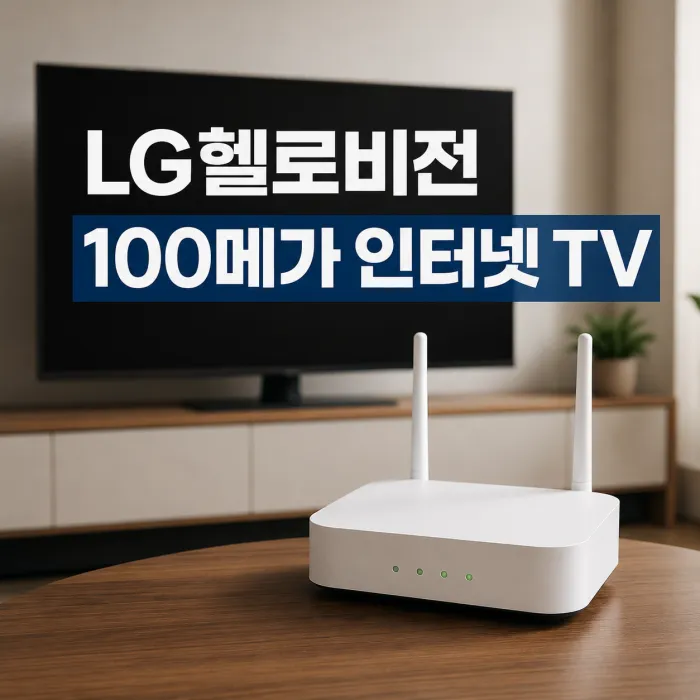 LG헬로비전 100메가 인터넷과 TV 요금 및 사은품 안내 이미지