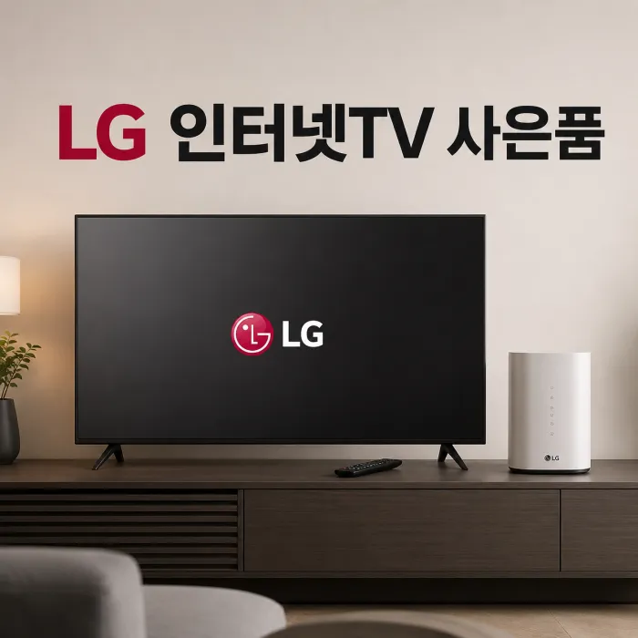 LG 인터넷 TV 100메가 500메가 사은품과 월 요금 비교 이미지