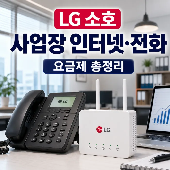LG 소호 사업장 인터넷 전화 100메가 500메가 요금 비교 이미지