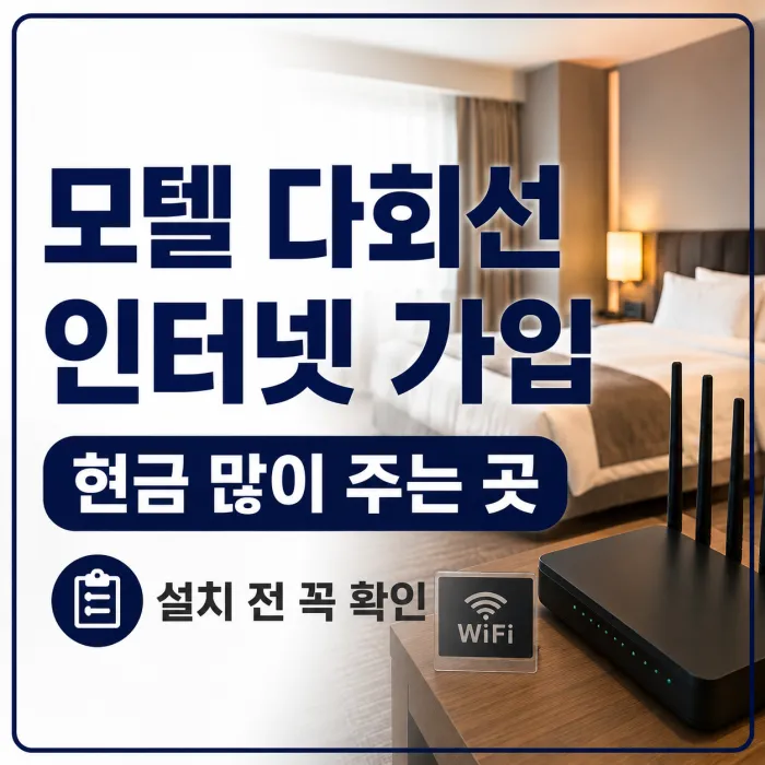 모텔 객실 인터넷 공유기와 다회선 인터넷 가입 현금 비교 안내 썸네일