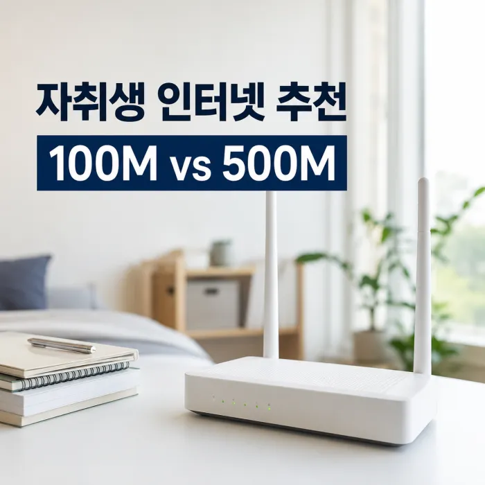 자취생 인터넷 추천과 100메가 500메가 요금 및 속도 비교