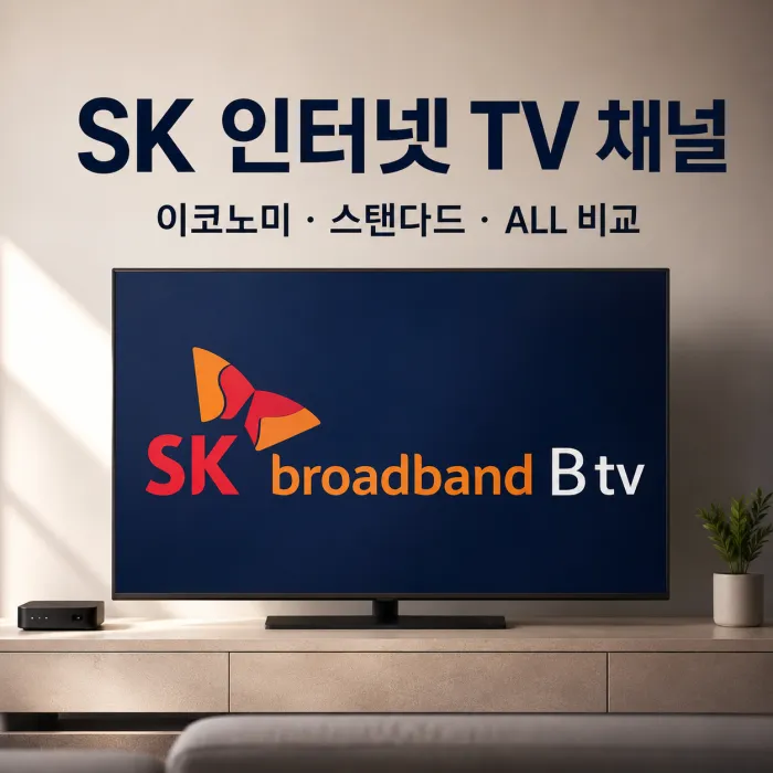 SK 인터넷 TV 이코노미 182채널 스탠다드 235채널 ALL 255채널 비교 이미지