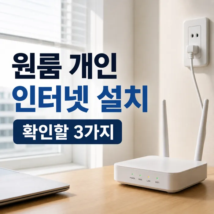원룸 공용 인터넷 환경에서 개인 인터넷 설치 가능 여부와 확인 조건