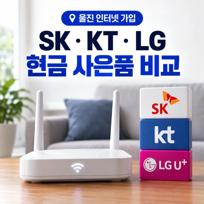 울진 인터넷 가입 SK KT LG 비교와 현금 사은품 안내
