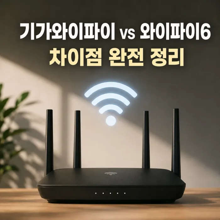 기가와이파이와 와이파이6 차이를 비교한 공유기 성능 안내