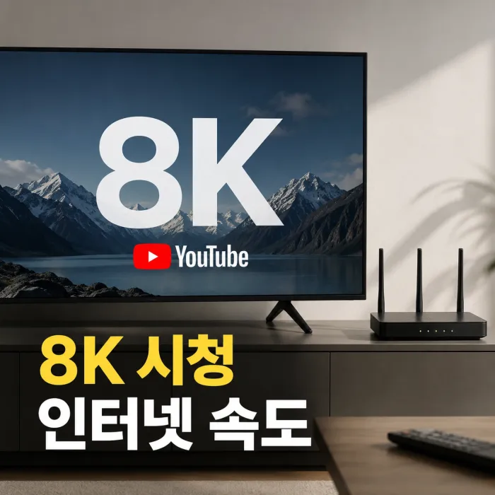 유튜브 8K 시청에 필요한 인터넷 속도 100메가로 충분할까