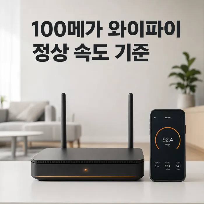 100메가 와이파이 속도 정상 범위와 유선 인터넷 측정 기준