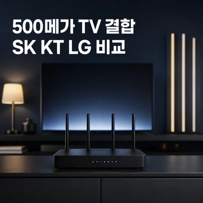 500메가 TV 결합 SK KT LG 월요금과 사은품 비교표