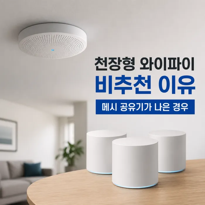 아파트 천장형 와이파이 비추천하는 이유, 메시 공유기가 나은 경우