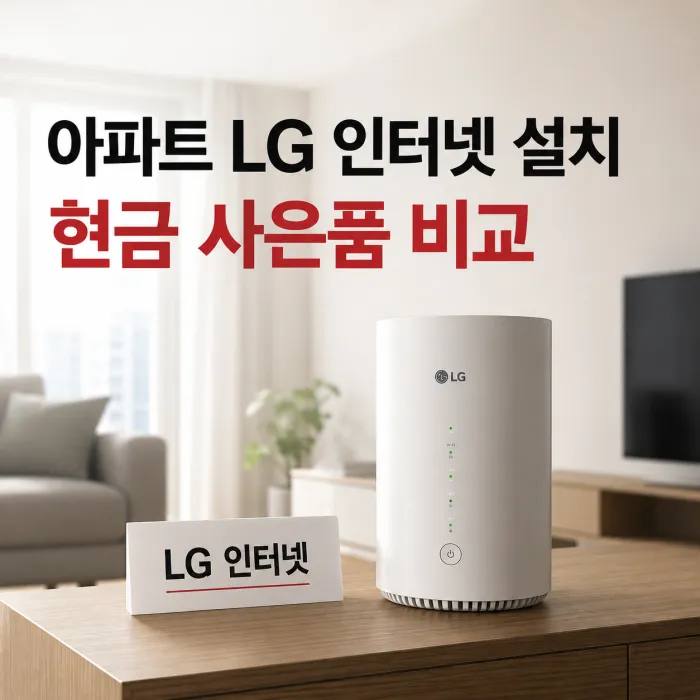 아파트 LG 인터넷 설치 현금 사은품 많이 주는 곳, 가입 전 꼭 비교할 조건