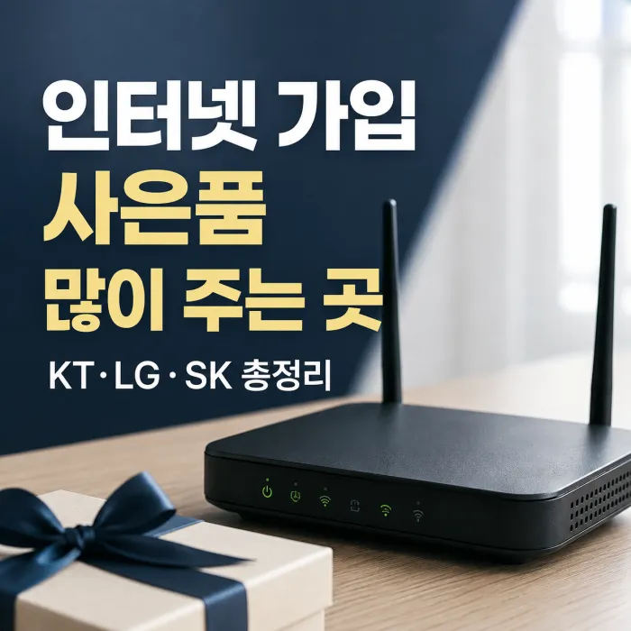 인터넷 가입 사은품 많이 주는 곳 이득온 KT LG SK 비교