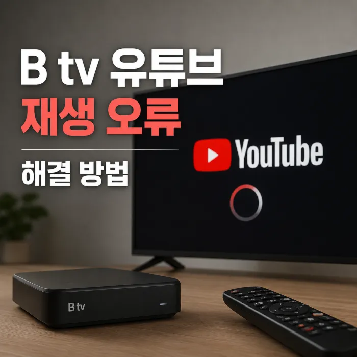 B tv 유튜브 재생 오류 및 끊김 해결 방법 데이터 삭제와 셋톱박스 리셋 안내
