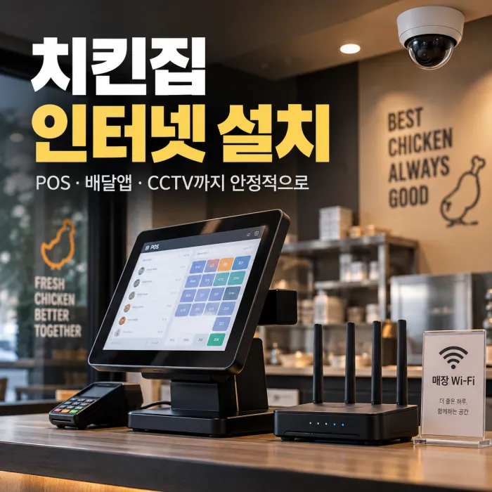 치킨집 인터넷 설치 POS 결제기 배달앱 CCTV 사업자 인터넷 가입