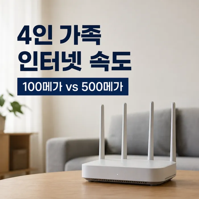 4인 가족 인터넷 속도 100메가와 500메가 비교 및 추천 가이드
