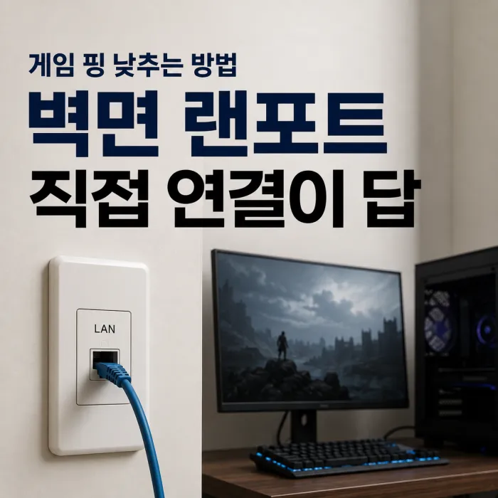 게임 핑 낮추는 방법, 아파트 벽면 랜포트 직결과 공유기 배선 세팅