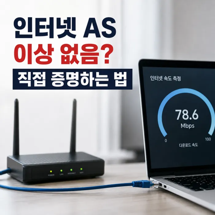 인터넷 AS 기사 정상 판정 후 유선 속도를 직접 측정해 장애를 증명하는 방법