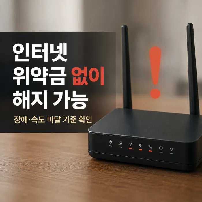 인터넷 잦은 장애·속도 미달 시 위약금 없이 해지하는 방법 (품질 불량 해지 기준)