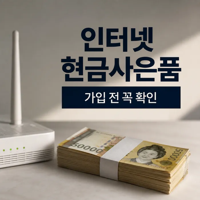 인터넷 현금사은품 많이 받는 방법, 가입 전 꼭 확인하세요