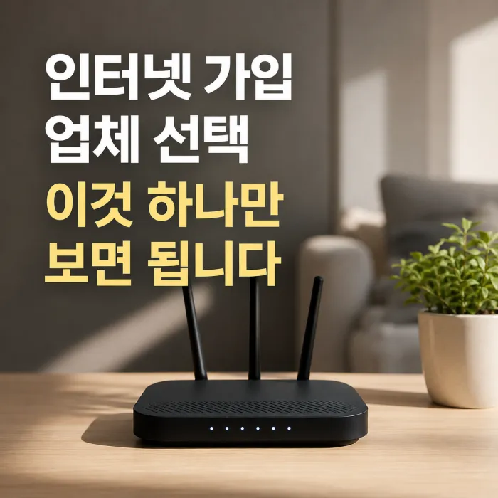 인터넷 가입 업체 선택, 이것 하나만 보면 됩니다