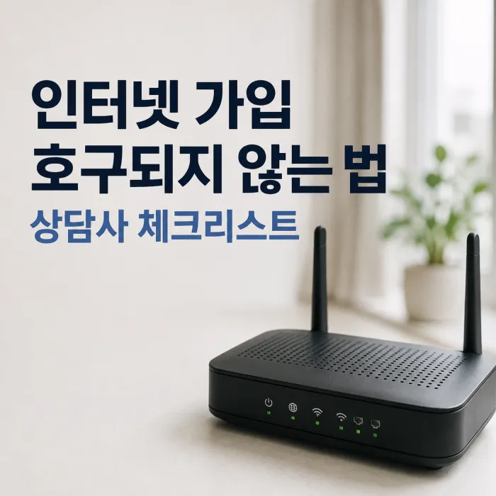 인터넷 가입 호구되지 않는 법과 가입 전 체크리스트 안내