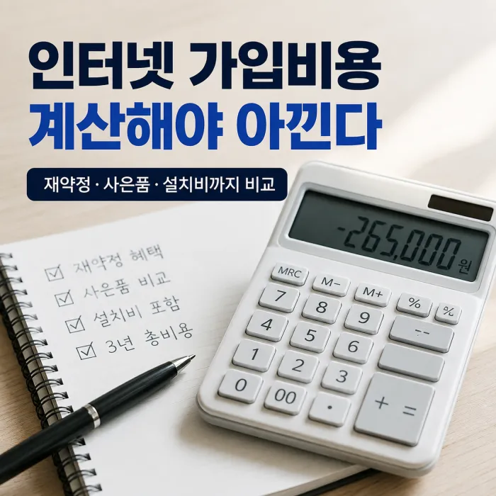 인터넷 가입비용 계산기, 재약정과 사은품까지 비교해야 하는 이유