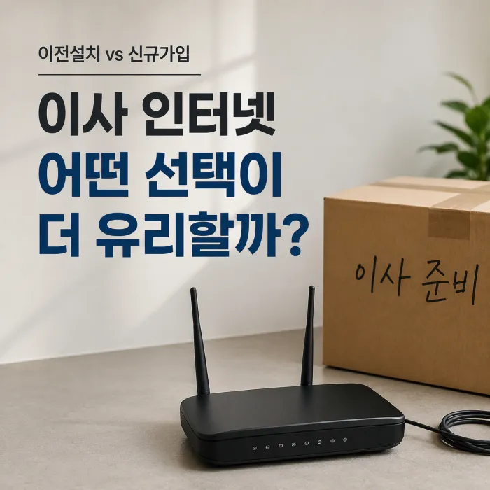 이사할 때 인터넷 이전설치와 신규가입 차이 비교 및 약정 확인